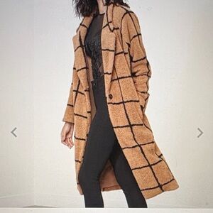 Lavish Alice Checkered Boyfriend Coat
